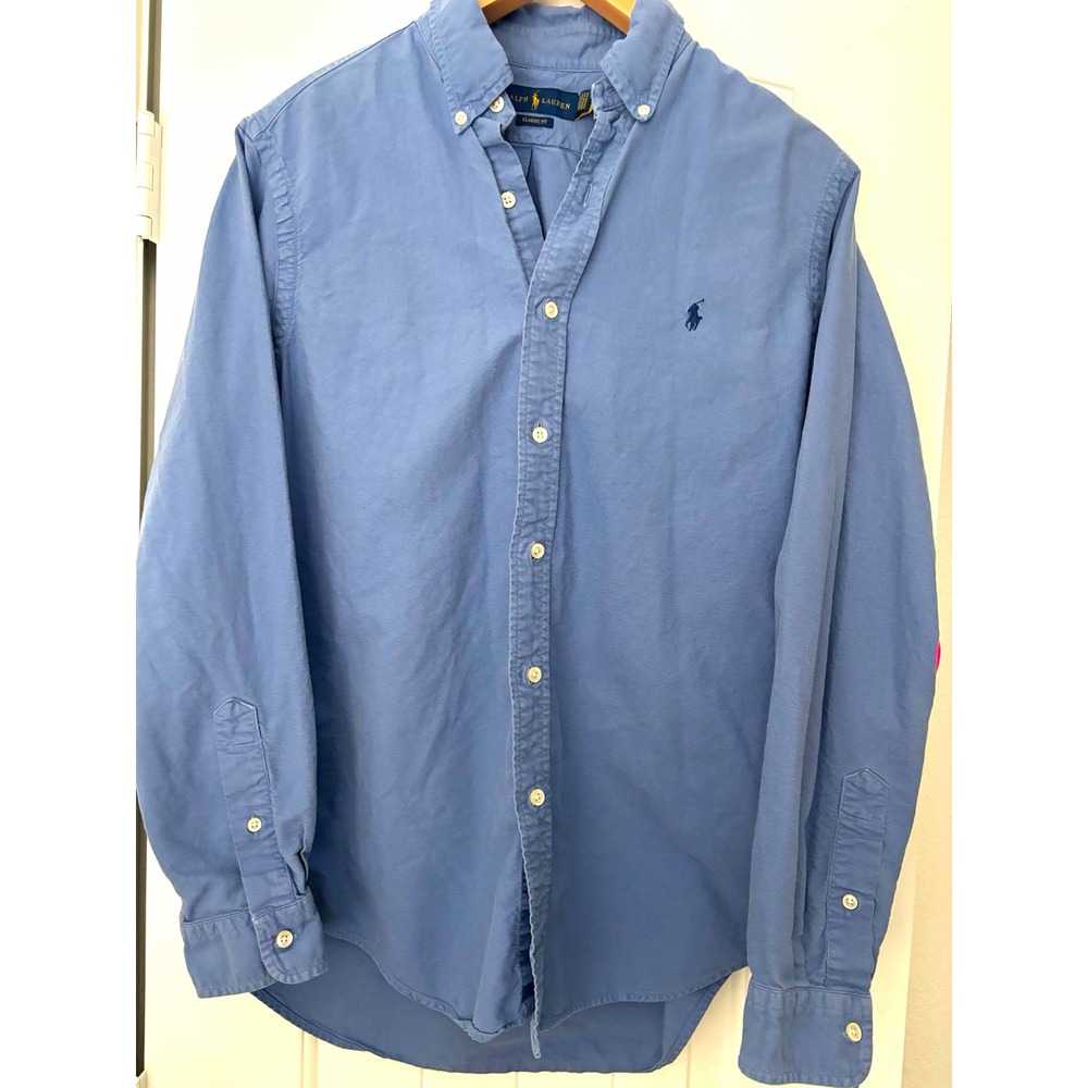 Ralph Lauren Classic Fit Blue cotton Shirt medium preppy academia careercore